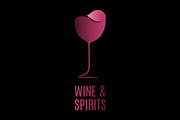 Wine glass logo. Red wine design.