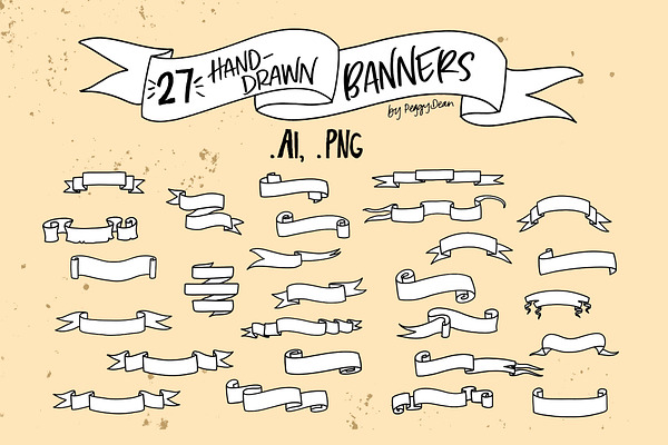 27 Illustrated Banners & Ribbons