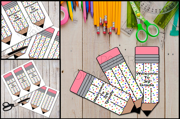 Pudgy Pencil 3rd Grade Bookmarks in Objects - product preview 1