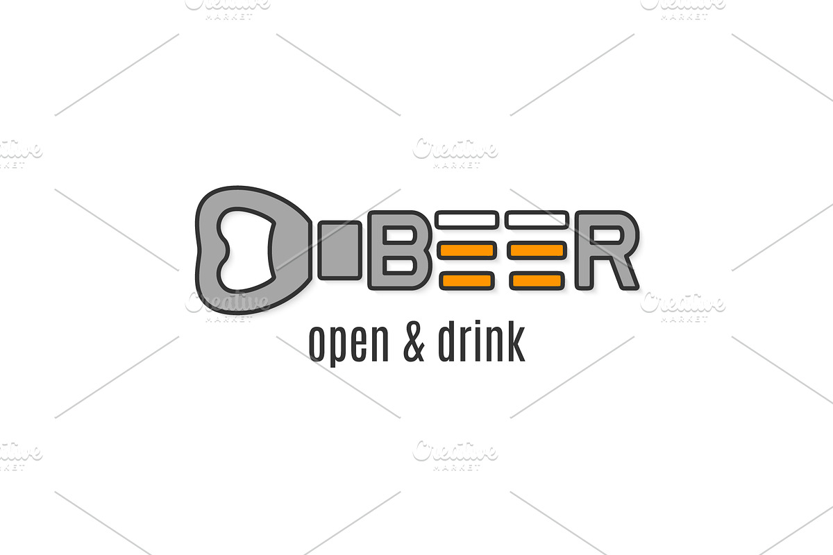 Beer logo with beer opener design. in Logo Templates - product preview 8
