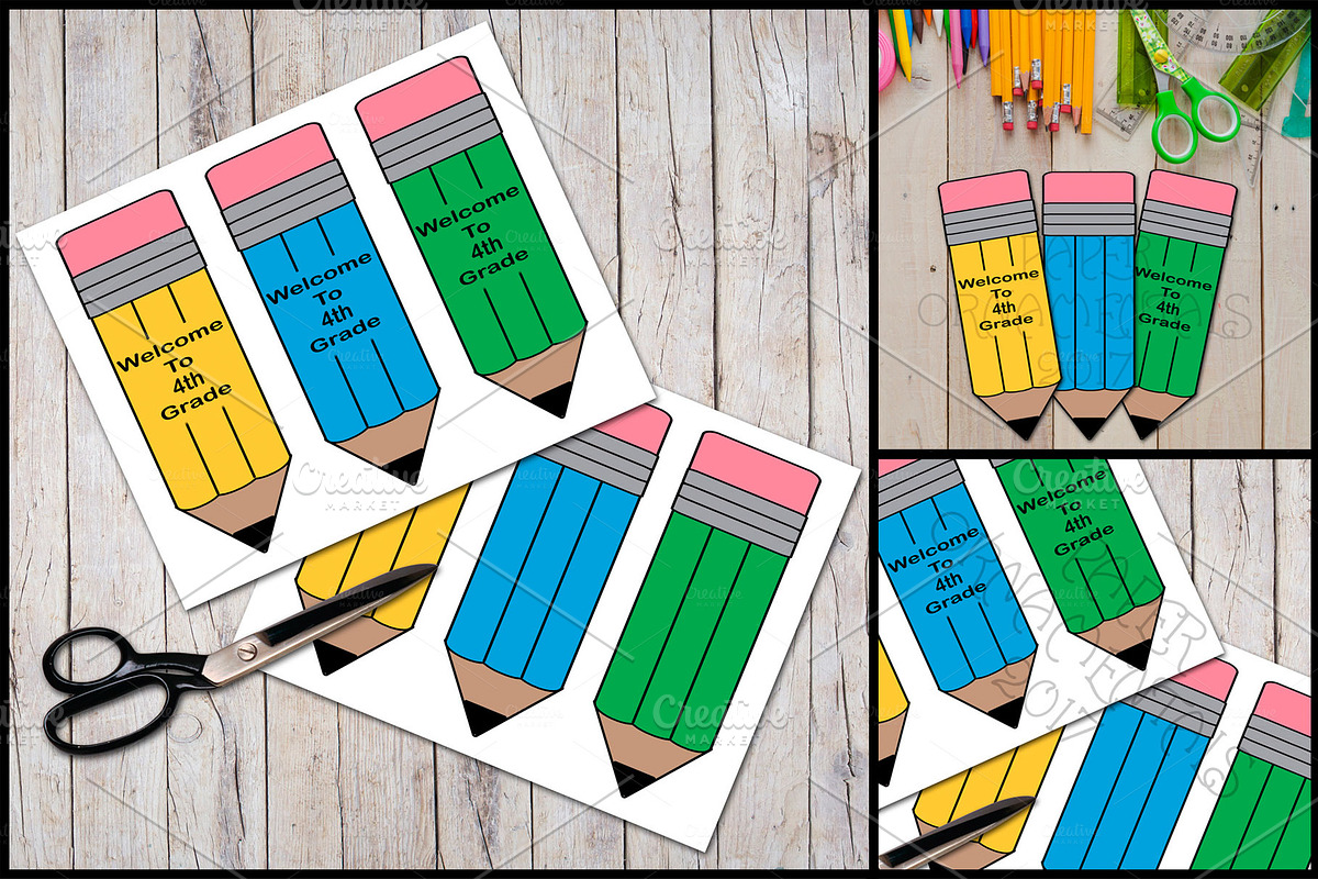 Pudgy Pencil 4th Grade Bookmarks in Objects - product preview 8