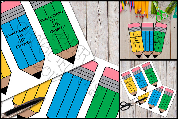 Pudgy Pencil 4th Grade Bookmarks in Objects - product preview 2