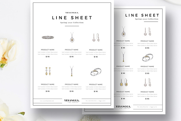 Minimalist Line Sheet Templates in Stationery Templates - product preview 1