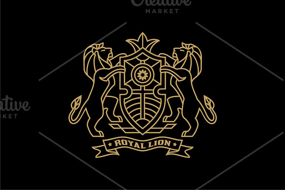 Golden Royal Lion in Logo Templates - product preview 1