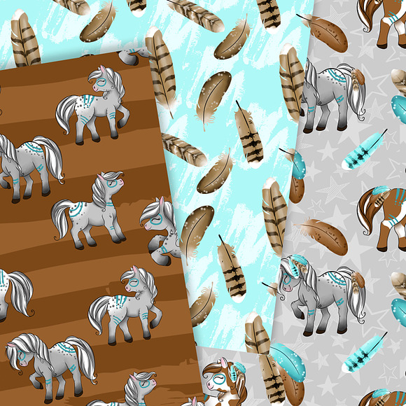 Native horses pattern in Patterns - product preview 2