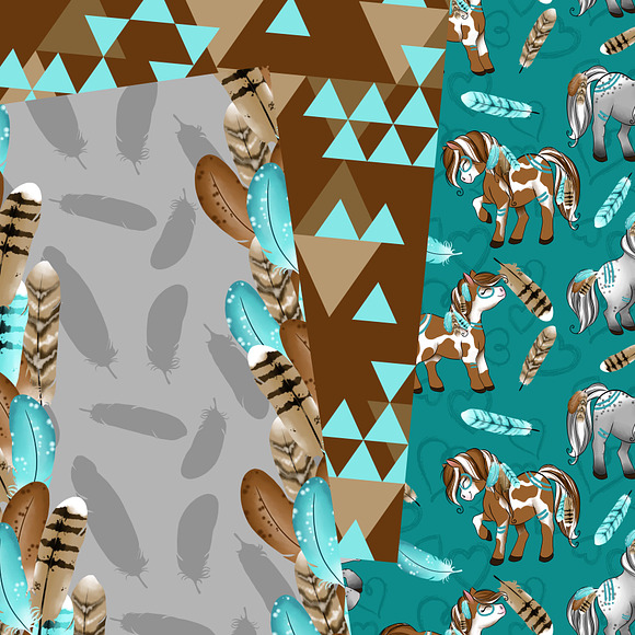 Native horses pattern in Patterns - product preview 4