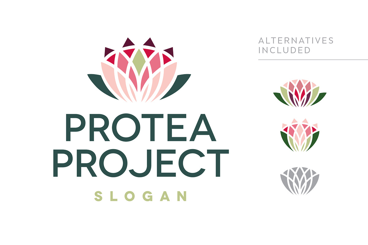 Protea / Lotus / Lily flower logo in Logo Templates - product preview 8