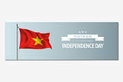Vietnam independence day vector card