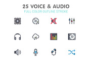 25 Voice & Audio Color Icon