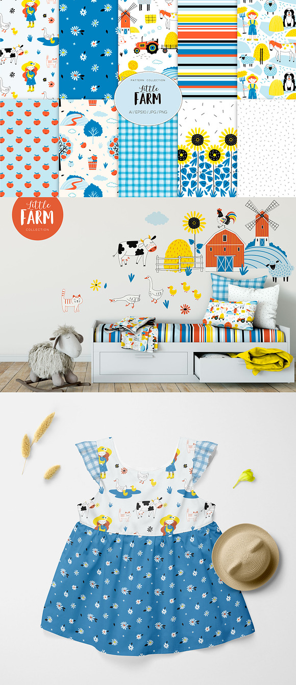 Little Farm pattern set in Patterns - product preview 7
