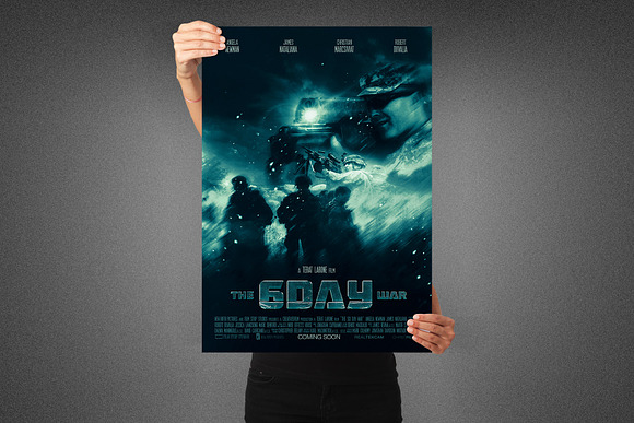 Six Day War Movie Poster Template in Flyer Templates - product preview 2