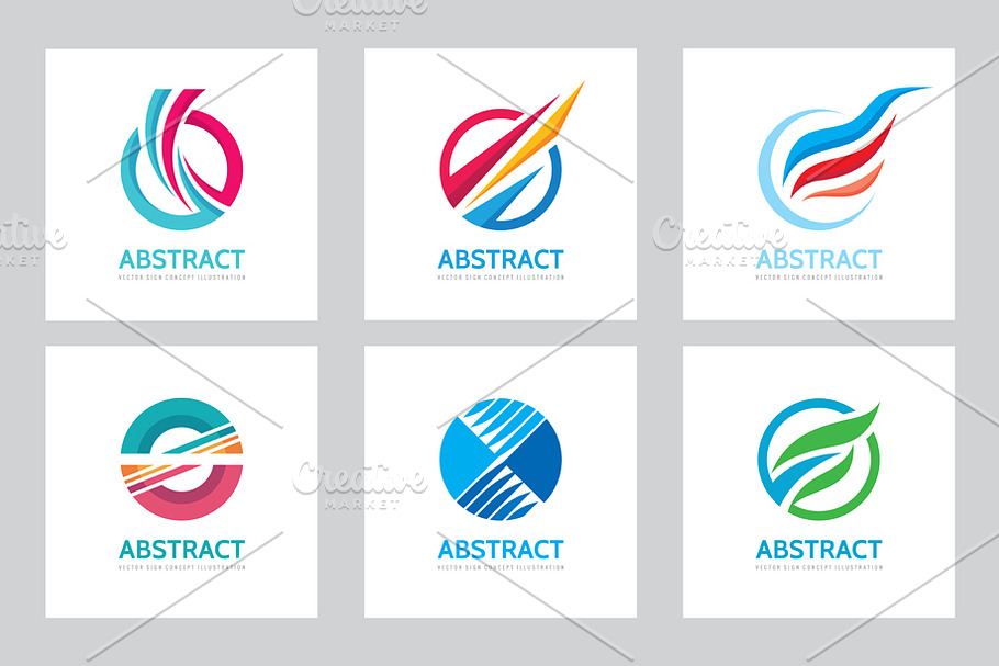 Abstract Circle Vector Logo Set in Logo Templates - product preview 8