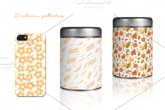 Watercolor Autumn PatternsCollection in Patterns - product preview 1