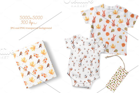 Watercolor Autumn PatternsCollection in Patterns - product preview 3