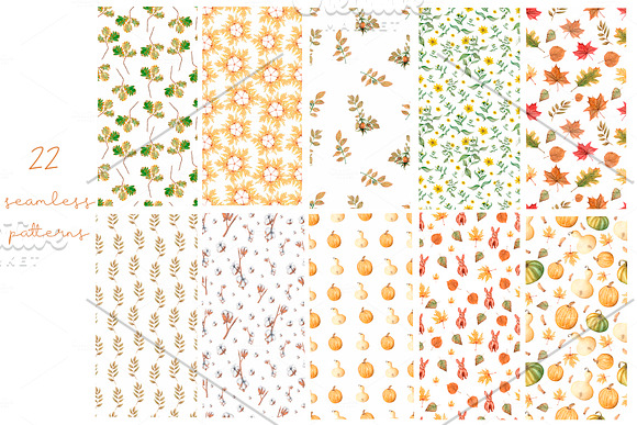 Watercolor Autumn PatternsCollection in Patterns - product preview 9
