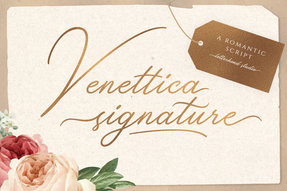 Venettica Signature Romantic Script in Script Fonts - product preview 8