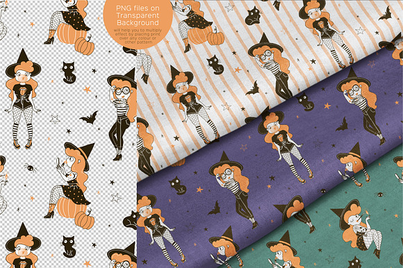 Halloween Witch clip-arts & patterns in Illustrations - product preview 6