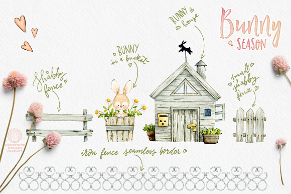 Bunny Season Watercolor Illustration in Illustrations - product preview 2