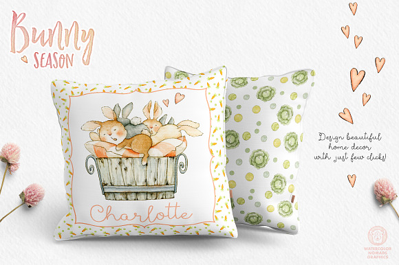 Bunny Season Watercolor Illustration in Illustrations - product preview 5