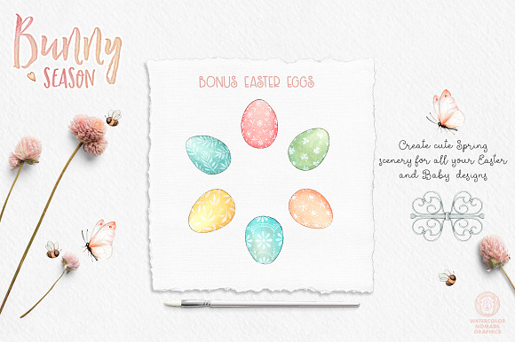 Bunny Season Watercolor Illustration in Illustrations - product preview 10