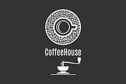 Coffee cup logo. Coffeehouse label.