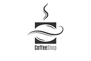 Coffee shop logo. Coffee bean.