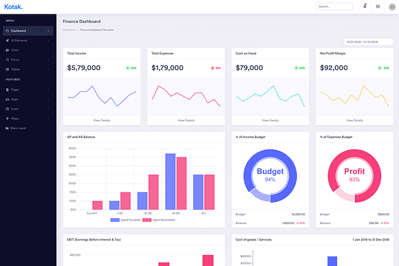Kotak - Bootstrap Admin Dashboard in Bootstrap Themes - product preview 1