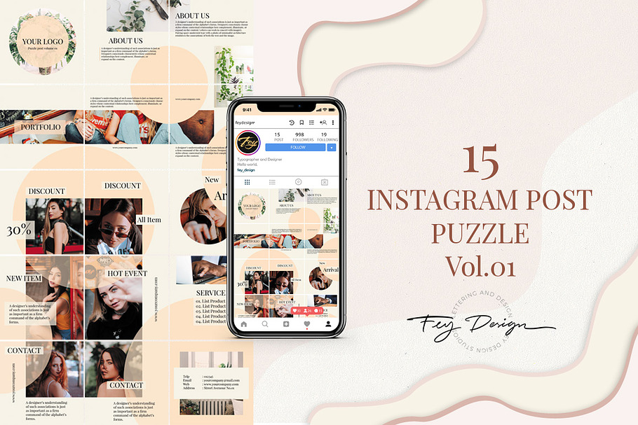 Instagram Post Puzzle Vol.01 in Instagram Templates - product preview 8