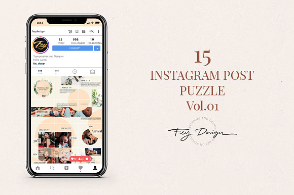 Instagram Post Puzzle Vol.01 in Instagram Templates - product preview 2