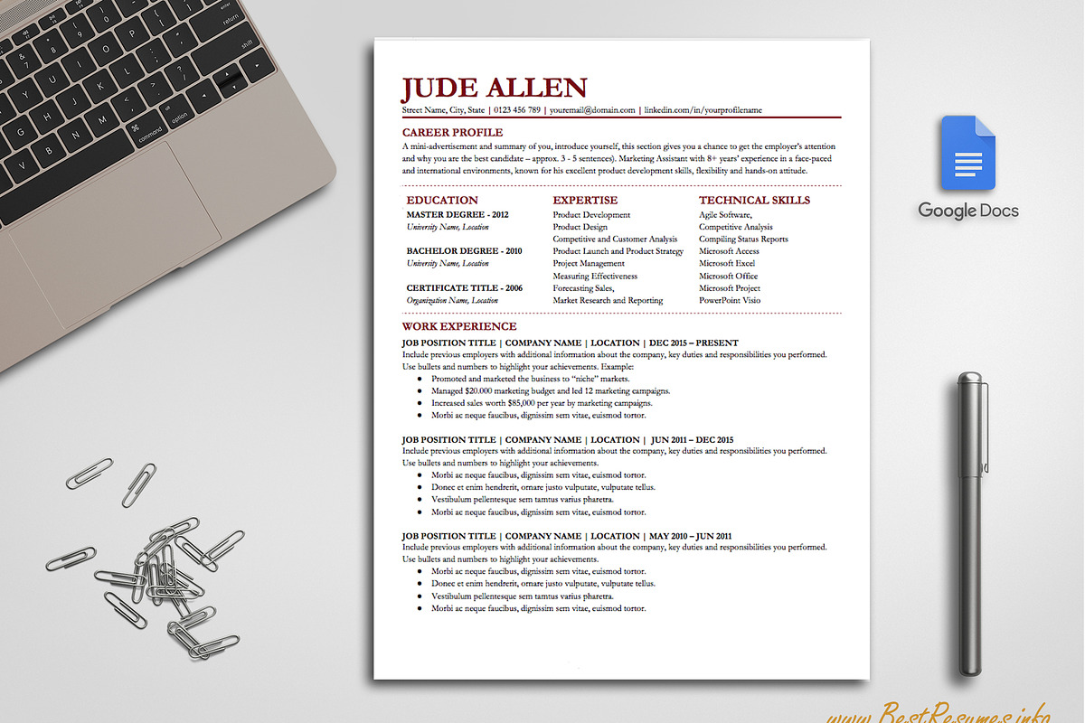 Resume Template Google Docs in Resume Templates - product preview 8