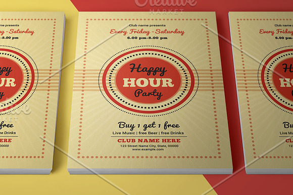 Happy Hour Flyer V1061 in Flyer Templates - product preview 1