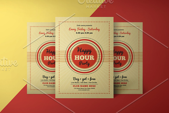 Happy Hour Flyer V1061 in Flyer Templates - product preview 3