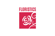 Flower rose logo. Flower shop.