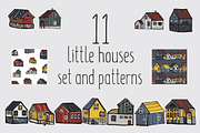 Little houses set and patterns