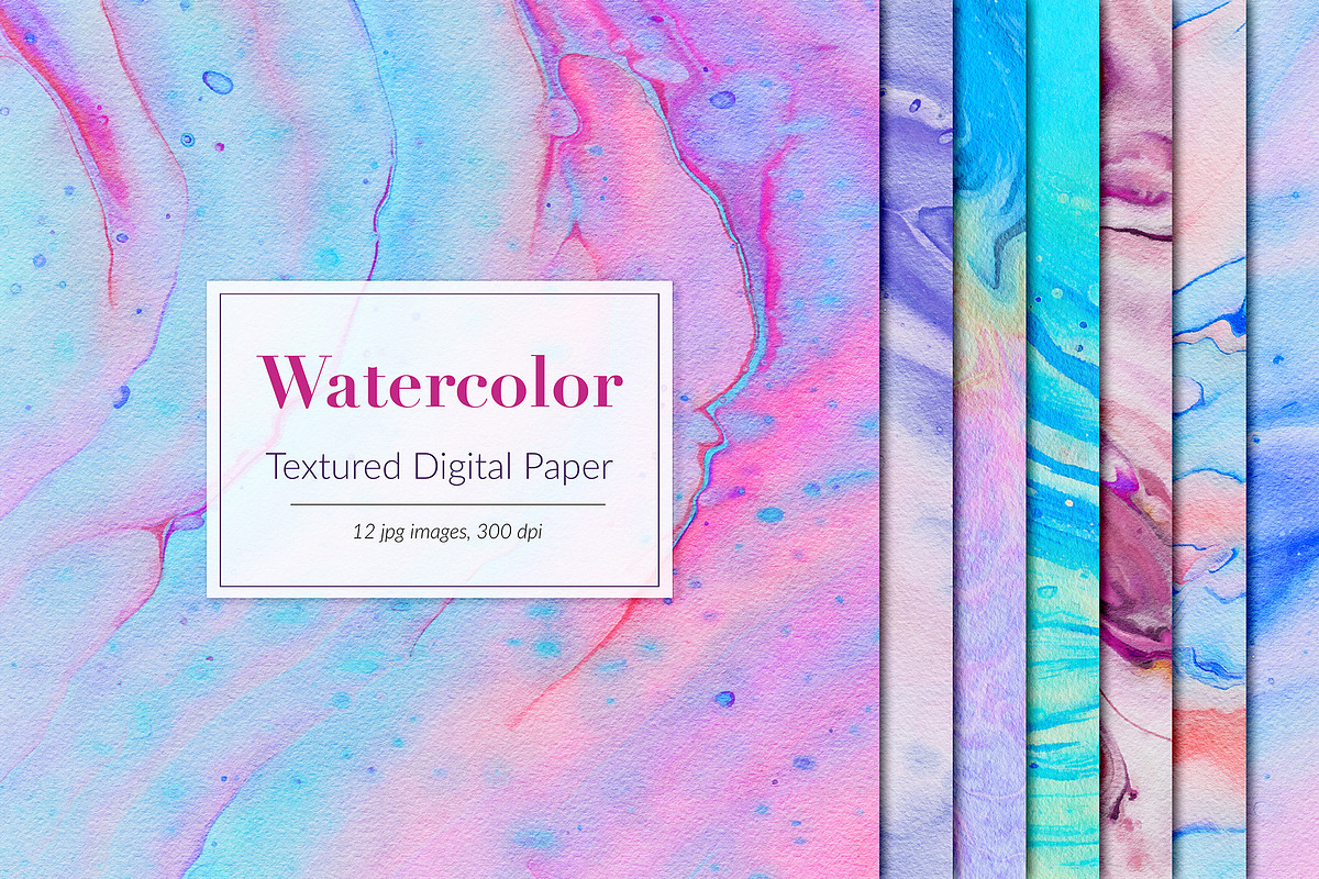 Watercolor Digital Paper in Graphics - product preview 8