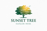Sunset Tree Logo Template