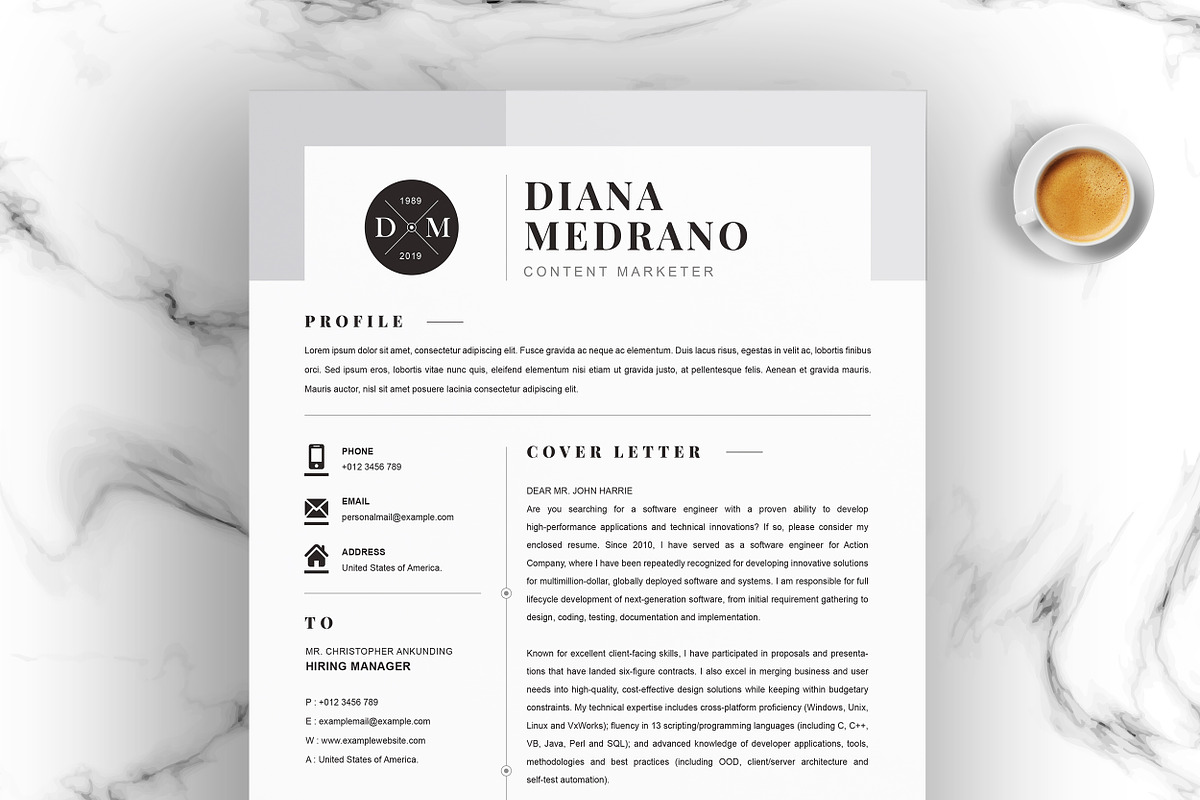 3 Page Resume Template | DOCX + PSD in Letter Templates - product preview 8