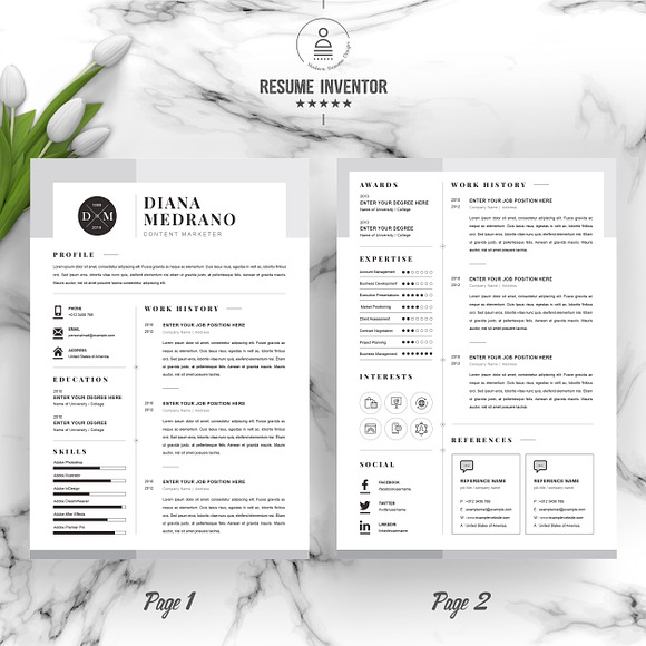 3 Page Resume Template | DOCX + PSD in Letter Templates - product preview 1