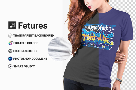 Female t-shirt Mockup-V-2-001 in Product Mockups - product preview 1