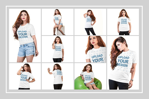 Female t-shirt Mockup-V-2-001 in Product Mockups - product preview 3