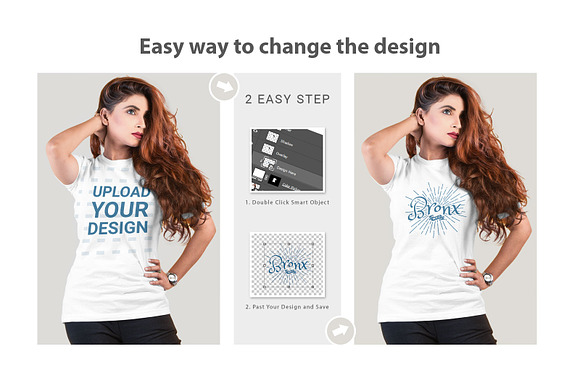Female t-shirt Mockup-V-2-001 in Product Mockups - product preview 7