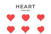Set red icons of heart