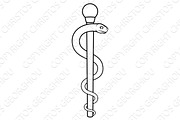 Rod of Asclepius Medical Symbol