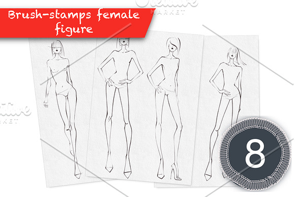 Fashion illustration brushes. in Add-Ons - product preview 1
