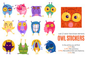 Owl Stickers Set