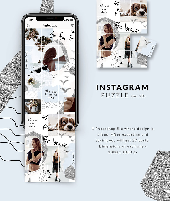 Instagram PUZZLE template - Modern in Instagram Templates - product preview 6