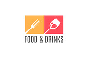 Food and drinks logo. Wine glass.