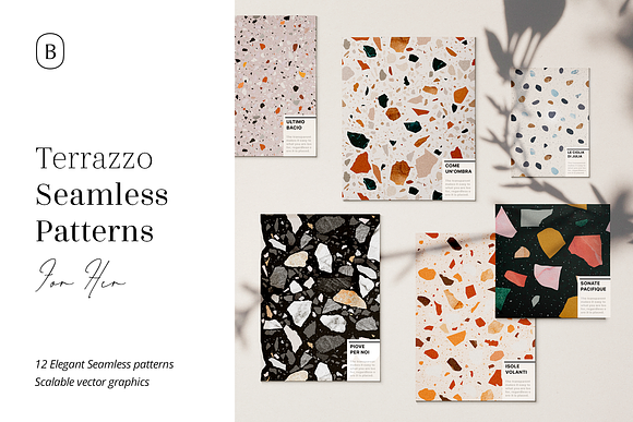 12 Terrazzo Seamless Patterns vol.2 in Patterns - product preview 7