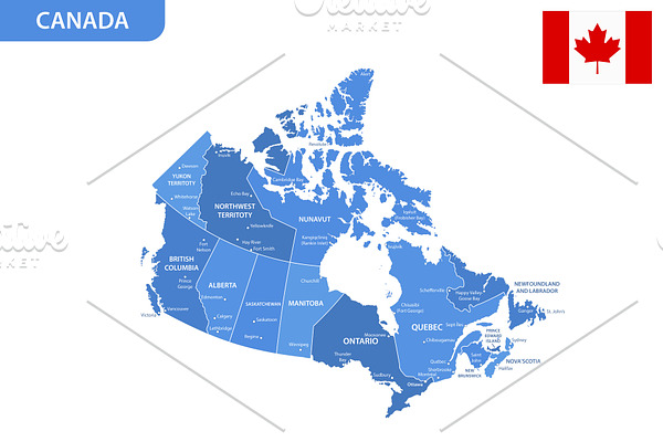 Detailed map of Canada