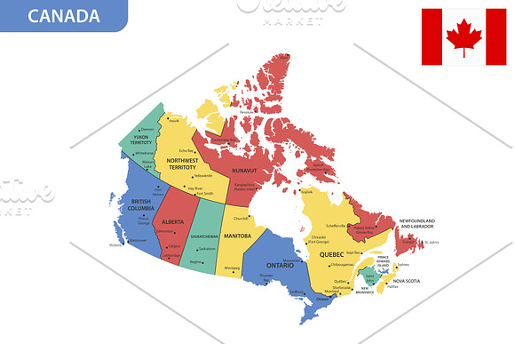 Detailed map of Canada in Illustrations - product preview 1